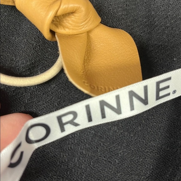 Anthropologie Corinne Leather Tan Hair Bow New